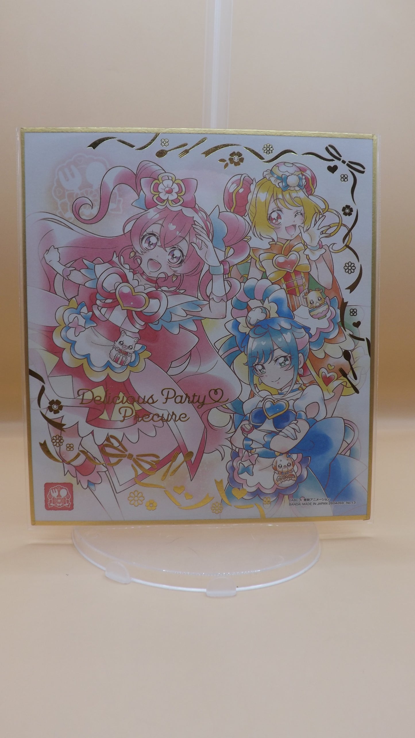 Delicious Party Precure Cure Precious, Cure Spicy, and Cure Yum-Yum Art Board Shikishi